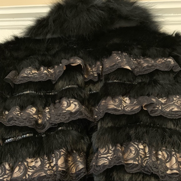 HP Dana Stein full length rabbit fur and lace coat - Picture 4 of 6